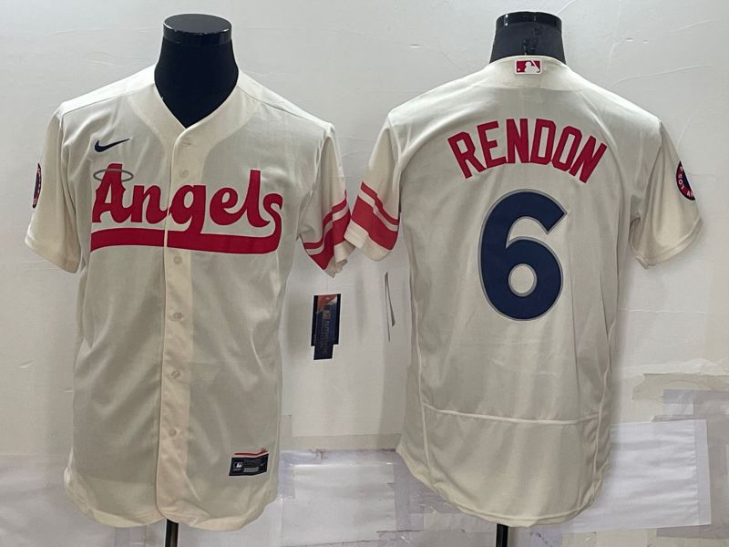 Men Los Angeles Angels 6 Rendon Cream City Edition Elite Nike 2022 MLB Jersey